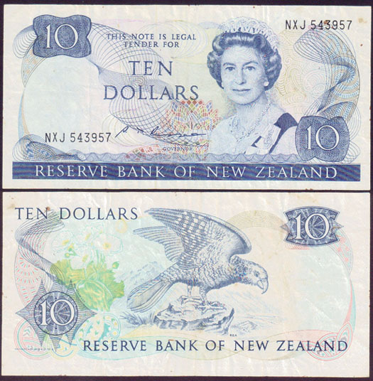 1985-89 New Zealand $10 (Russell) L000451